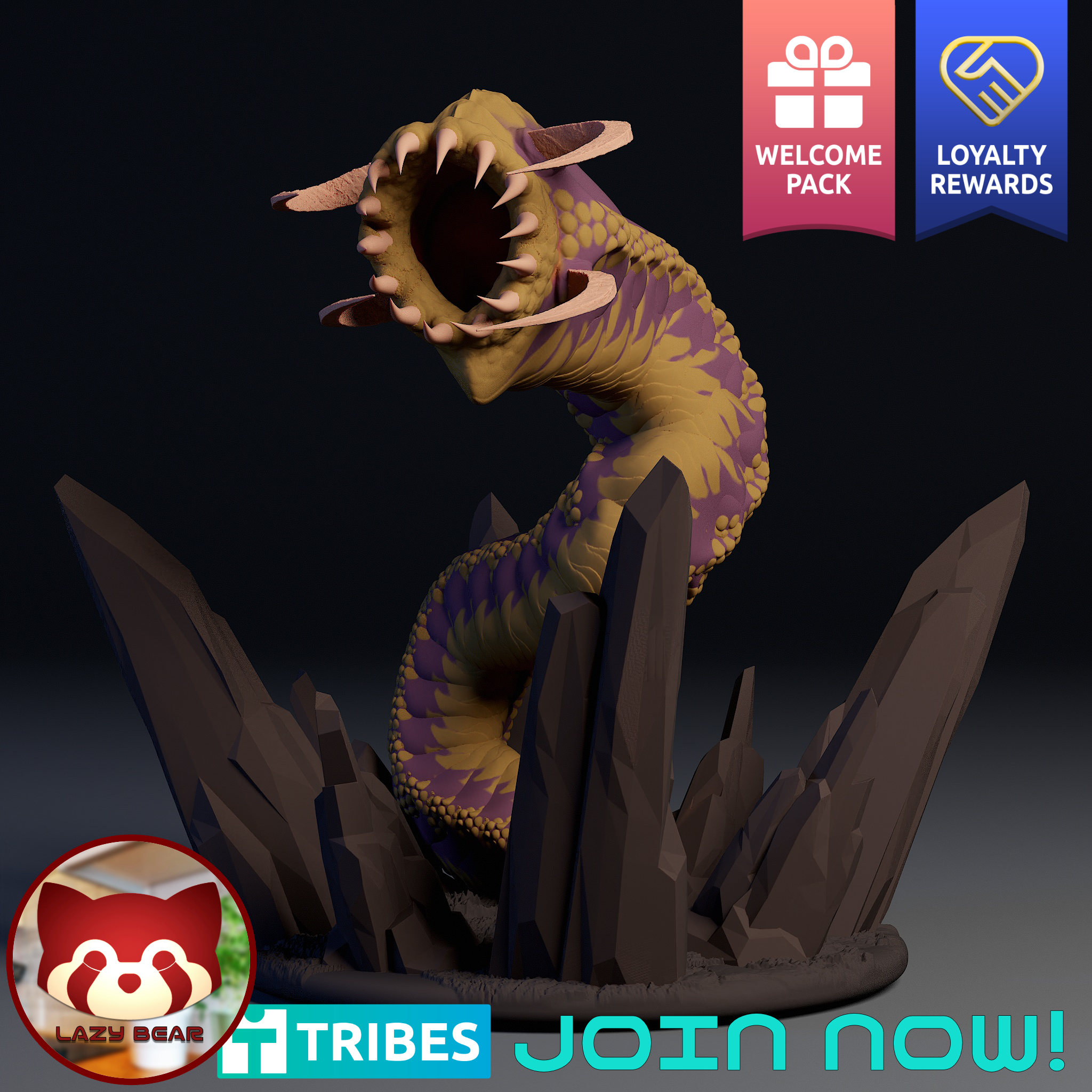 Purple Worm - Monster Miniature